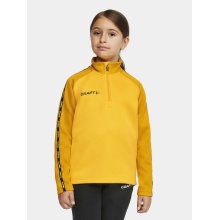 Craft Sport-Langarmshirt Squad 2.0 Halfzip (ergonomisches Design, hohe Elastizität) gelb/gold Kinder