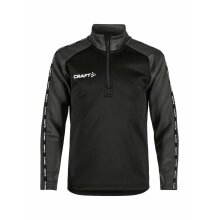 Craft Sport-Langarmshirt Squad 2.0 Halfzip (ergonomisches Design, hohe Elastizität) schwarz/grau Kinder