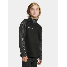 Craft Sport-Langarmshirt Squad 2.0 Halfzip (ergonomisches Design, hohe Elastizität) schwarz/grau Kinder