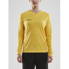 Craft Sport-Langarmshirt (Trikot) Squad Solid - hohe Elastizität, ergonomisches Design - gelb Damen