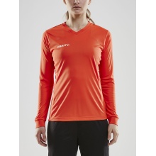 Craft Sport-Langarmshirt (Trikot) Squad Solid - hohe Elastizität, ergonomisches Design - orange Damen