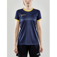 Craft Sport-Shirt (Trikot) Progress 2.0 Graphic Jersey - leicht, funktionell und Stretchmaterial - navyblau/gelb Damen