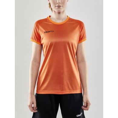 Craft Sport-Shirt (Trikot) Progress 2.0 Graphic Jersey - leicht, funktionell und Stretchmaterial - orange/schwarz Damen