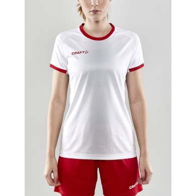 Craft Sport-Shirt (Trikot) Progress 2.0 Graphic Jersey - leicht, funktionell und Stretchmaterial - weiss/rot Damen