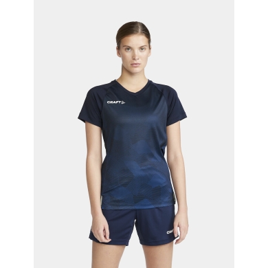 Craft Sport-Shirt (Trikot) Premier Fade Jersey (rec. Polyester, V-Ausschnitt) navyblau Damen