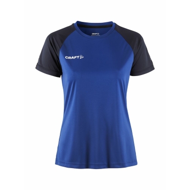 Craft Sport-Shirt Squad 2.0 Contrast Jersey (hohe Elastizität, bequeme Passform) kobaltblau Damen