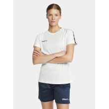 Craft Sport-Shirt Squad 2.0 Contrast Jersey (hohe Elastizität, bequeme Passform) weiss Damen