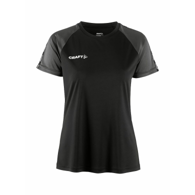 Craft Sport-Shirt Squad 2.0 Contrast Jersey (hohe Elastizität, bequeme Passform) schwarz Damen