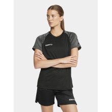 Craft Sport-Shirt Squad 2.0 Contrast Jersey (hohe Elastizität, bequeme Passform) schwarz Damen