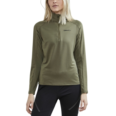 Craft Sport-Langarmshirt CORE Gain (Midlayer, Half-Zip) khakigrün Damen