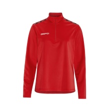 Craft Sport-Langarmshirt Squad Go Halfzip (Stehkragen, 100% rec. Polyester) rot Damen