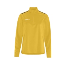 Craft Sport-Langarmshirt Squad Go Halfzip (Stehkragen, 100% rec. Polyester) gelb Damen