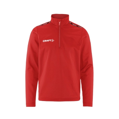 Craft Sport-Langarmshirt Squad Go Halfzip (Stehkragen, 100% rec. Polyester) rot Kinder