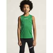 Craft Sport-Tank Rush 2.0 Singlet ärmellos (100% rec. Polyester) grün Kinder