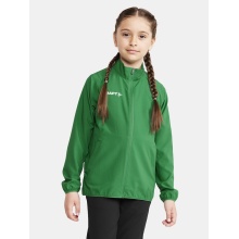 Craft Sport-Trainingsjacke Rush 2.0 Full Zip (hohe Elastizität) grün Kinder