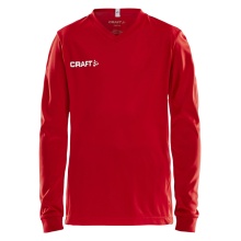 Craft Sport-Langarmshirt (Trikot) Squad Solid - hohe Elastizität, ergonomisches Design - rot Kinder