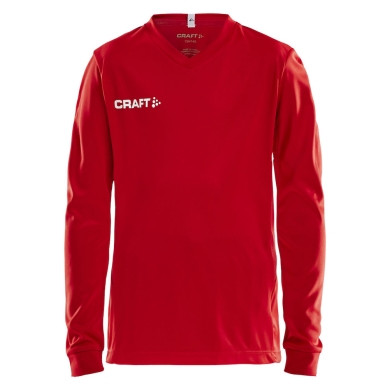 Craft Sport-Langarmshirt (Trikot) Squad Solid - hohe Elastizität, ergonomisches Design - rot Kinder