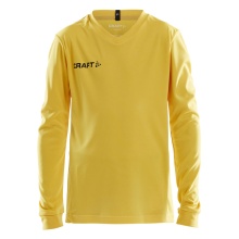 Craft Sport-Langarmshirt (Trikot) Squad Solid - hohe Elastizität, ergonomisches Design - gelb Kinder