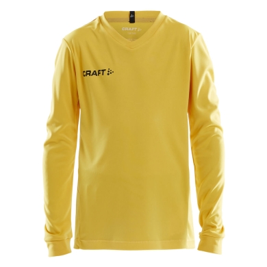 Craft Sport-Langarmshirt (Trikot) Squad Solid - hohe Elastizität, ergonomisches Design - gelb Kinder