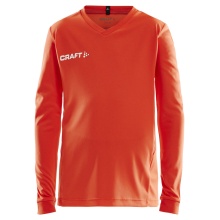 Craft Sport-Langarmshirt (Trikot) Squad Solid - hohe Elastizität, ergonomisches Design - orange Kinder