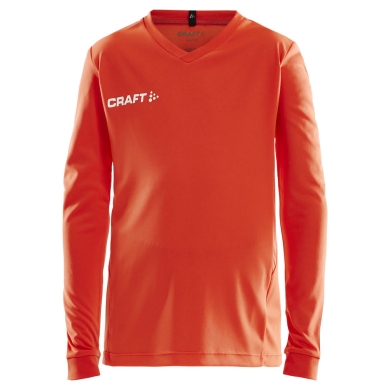 Craft Sport-Langarmshirt (Trikot) Squad Solid - hohe Elastizität, ergonomisches Design - orange Kinder