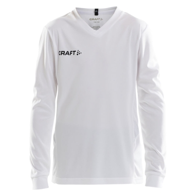 Craft Sport-Langarmshirt (Trikot) Squad Solid - hohe Elastizität, ergonomisches Design - weiss Kinder