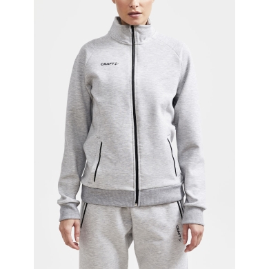 Craft Trainingsjacke Core Soul Full Zip (Front-Reißverschluss, weiches Material) hellgrau Damen