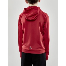 Craft Trainingsjacke Evolve Hood - strapazierfähige Mid-Layer-Kapuzenjacke aus Stretchmaterial - rot Kinder