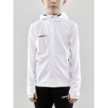 Craft Trainingsjacke Evolve Hood - strapazierfähige Mid-Layer-Kapuzenjacke aus Stretchmaterial - weiss Kinder