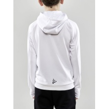 Craft Trainingsjacke Evolve Hood - strapazierfähige Mid-Layer-Kapuzenjacke aus Stretchmaterial - weiss Kinder