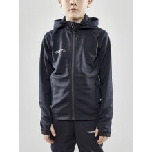 Craft Trainingsjacke Evolve Hood - strapazierfähige Mid-Layer-Kapuzenjacke aus Stretchmaterial - asphaltgrau Kinder