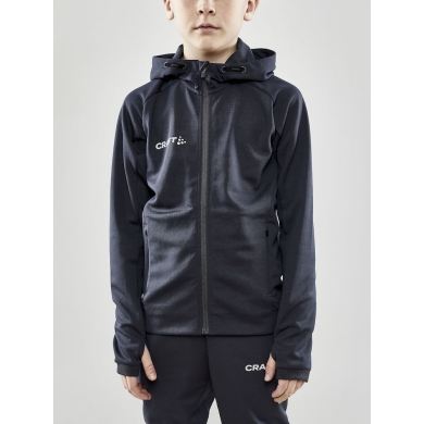 Craft Trainingsjacke Evolve Hood - strapazierfähige Mid-Layer-Kapuzenjacke aus Stretchmaterial - asphaltgrau Kinder