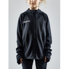 Craft Trainingsjacke Evolve Hood - strapazierfähige Mid-Layer-Kapuzenjacke aus Stretchmaterial - schwarz Kinder