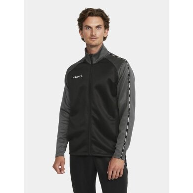 Craft Sport-Trainingsjacke Squad 2.0 Full Zip (mit Seitentaschen, elastisch Funktionsmaterial) schwarz/grau Herren