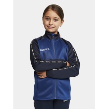 Craft Sport-Trainingsjacke Squad 2.0 Full Zip (mit Seitentaschen, elastisch Funktionsmaterial) kobaltblau Kinder