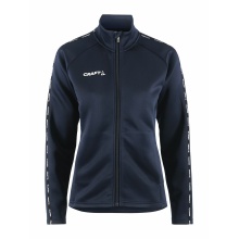 Craft Sport-Trainingsjacke Squad 2.0 Full Zip (mit Seitentaschen, elastisch Funktionsmaterial) navyblau Damen