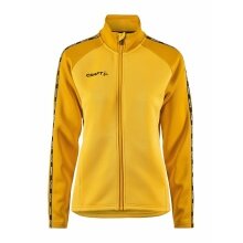 Craft Sport-Trainingsjacke Squad 2.0 Full Zip (mit Seitentaschen, elastisch Funktionsmaterial) gelb Damen