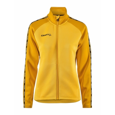 Craft Sport-Trainingsjacke Squad 2.0 Full Zip (mit Seitentaschen, elastisch Funktionsmaterial) gelb Damen