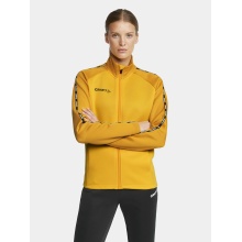 Craft Sport-Trainingsjacke Squad 2.0 Full Zip (mit Seitentaschen, elastisch Funktionsmaterial) gelb Damen