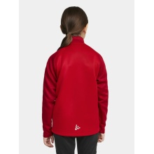 Craft Sport-Trainingsjacke Squad 2.0 Full Zip (mit Seitentaschen, elastisch Funktionsmaterial) rot Kinder