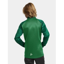 Craft Sport-Trainingsjacke Squad 2.0 Full Zip (mit Seitentaschen, elastisch Funktionsmaterial) grün Kinder