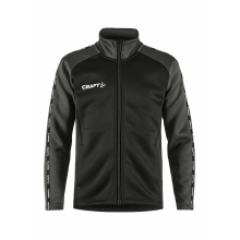 Craft Sport-Trainingsjacke Squad 2.0 Full Zip (mit Seitentaschen, elastisch Funktionsmaterial) schwarz/grau Kinder