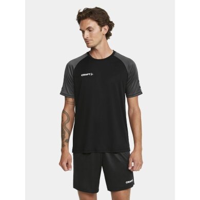 Craft Sport-Tshirt Squad 2.0 Contrast Jersey (hohe Elastizität, bequeme Passform) schwarz/grau Herren