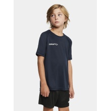 Craft Sport-Tshirt Squad 2.0 Contrast Jersey (hohe Elastizität, bequeme Passform) navyblau Kinder