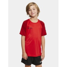 Craft Sport-Tshirt Squad 2.0 Contrast Jersey (hohe Elastizität, bequeme Passform) rot Kinder