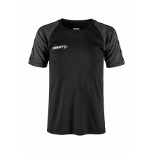 Craft Sport-Tshirt Squad 2.0 Contrast Jersey (hohe Elastizität, bequeme Passform) schwarz/grau Kinder