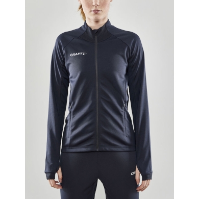 Craft Trainingsjacke Evolve Full Zip - strapazierfähige Mid-Layer-Jacke aus Stretchmaterial - dunkelgrau Damen