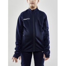 Craft Trainingsjacke Evolve Full Zip - strapazierfähige Mid-Layer-Jacke aus Stretchmaterial - navyblau Kinder