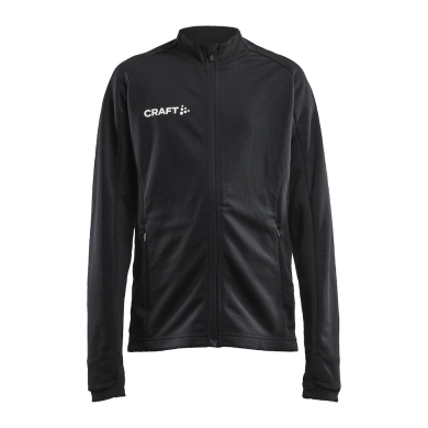 Craft Trainingsjacke Evolve Full Zip - strapazierfähige Mid-Layer-Jacke aus Stretchmaterial - schwarz Kinder