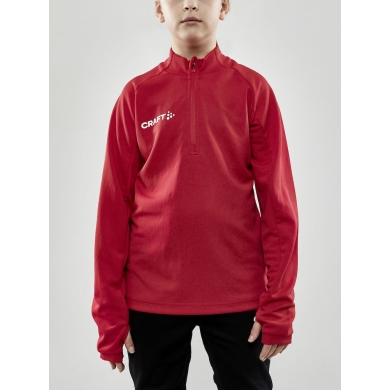 Craft Sport-Langarmshirt Evolve Halfzip - strapazierfähig, aus Stretchmaterial - rot Kinder